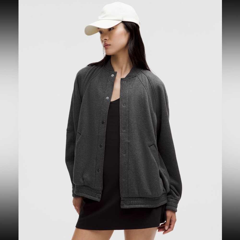 LULULEMON Gray Scuba Oversized Varsity Jacket *Plush XL/XXL NWT